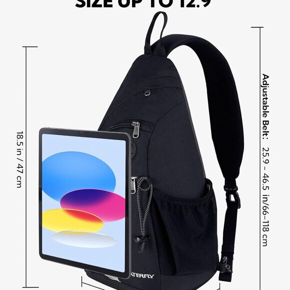 Sling Bag Crossbody Backpack: Over Shoulder Daypack Casual Cross Chest Side Pack - Picture 2 of 9